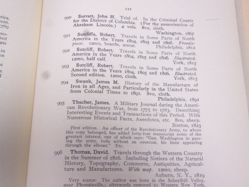 1907 SAMUEL PENNYPACKER LIBRARY AUCTION CATALOGUE NO. 943 PART 4 - J 5208
