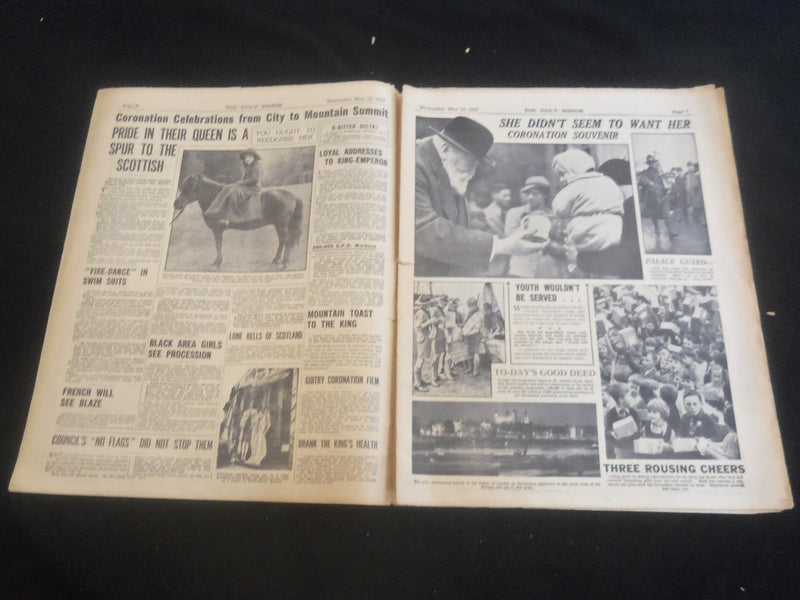 1937 MAY 12 DAILY MIRROR NEWSPAPER - LONDON - OUR KING, QUEEN, CROWN - NP 5752