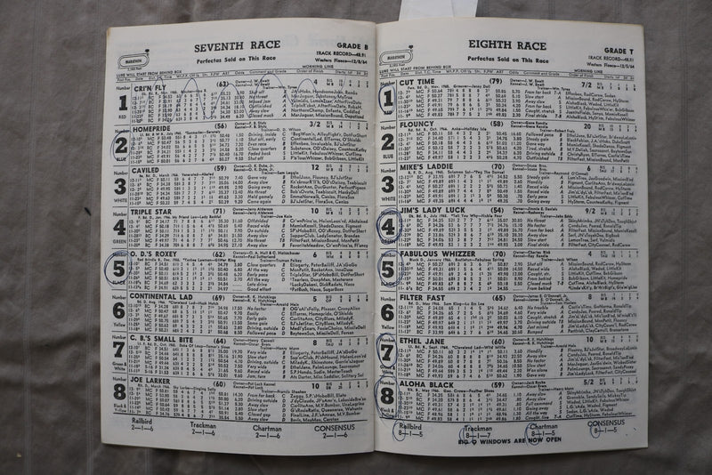 1968 BISCAYNE DOG TRACK DOG RACING PROGRAM - K 3455