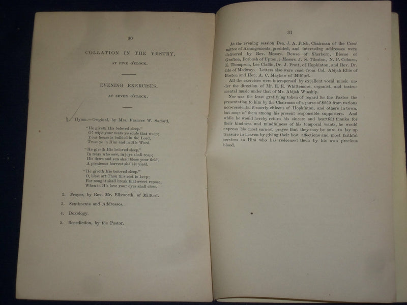 1864 QUARTER CENTURY SERMON BY REV. J. C. WEBSTER HOPKINTON, MA - J 4478