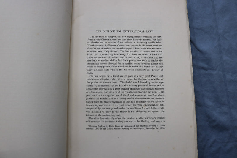1916 JANUARY THE AMERICAN JOURNAL OF INTERNATIONAL LAW SOFTCOVER BOOK - K 3202