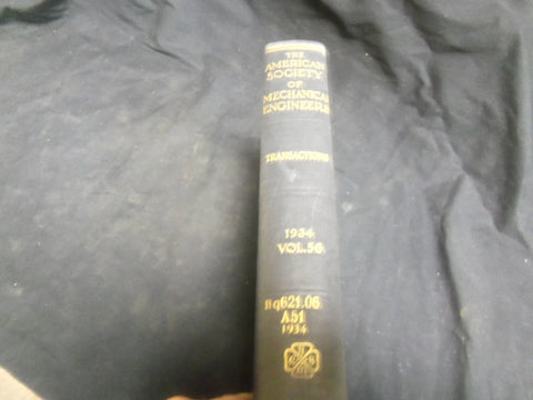 1934 AMERICAN SOCIETY OF MECHANICAL ENGINEERS JOURNAL BOUND VOLUME - R 801