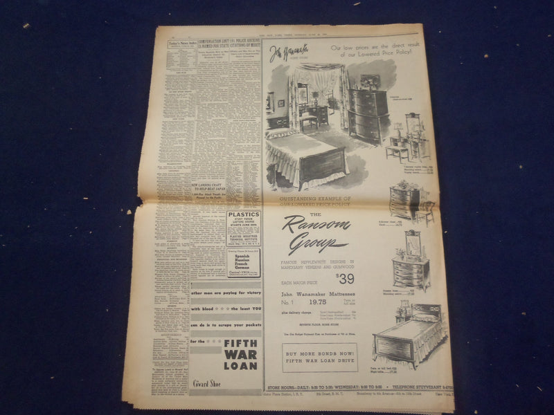 1944 JUNE 26 NEW YORK TIMES -AMERICANS IN CHERBOURG, FIGHT WAY TO DOCKS- NP 6578