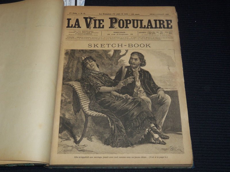 1884 JULY-SEPTEMBER LA VIE POPULAIRE FRENCH MAGAZINE BOUND VOLUME - R 89B