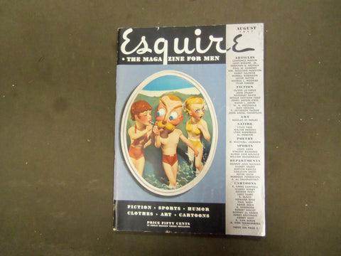 1937 AUGUST ESQUIRE MAGAZINE - NICE ILLUSTRATIONS, COVER AND ADS - ST 3097