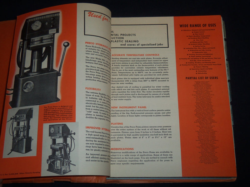 1947 AIR AND HYDRAULIC EQUIPMENT CATALOGUE - NEWARK NEW JERSEY - KD 1111J
