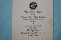 1931 MAY 30 OCEAN CITY HIGH SCHOOL JUNIOR PROMENADE INVITATION - K 2527
