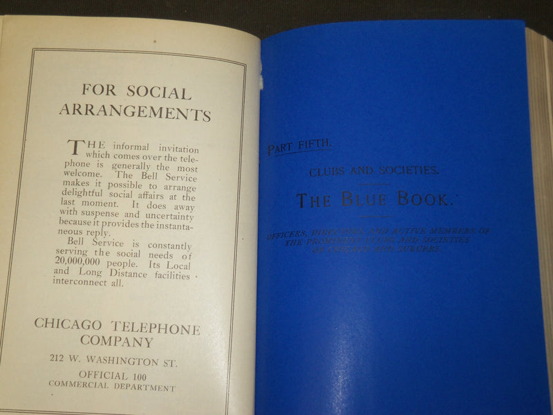 1916 THE CHICAGO BLUE BOOK - NAMES OF CHICAGO AND SUBURBAN TOWNS - KD 5138