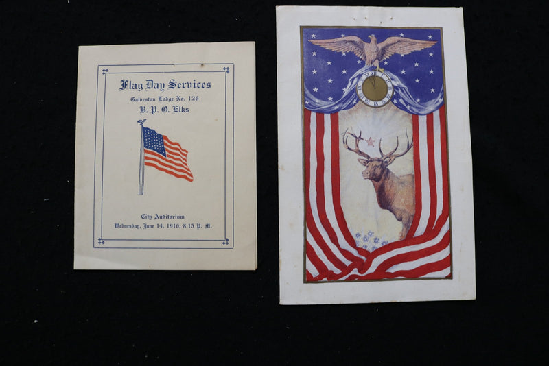 1916-1926 FLAG DAY SERVICES PROGRAMS - B.P.O. OF ELKS - LOT OF 6 - K 3053