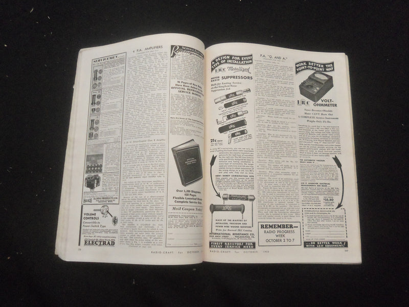 1933 OCTOBER RADIO-CRAFT MAGAZINE - HOW TO MAKE EXPERIMENTAL RADIOPHONE - B 433M