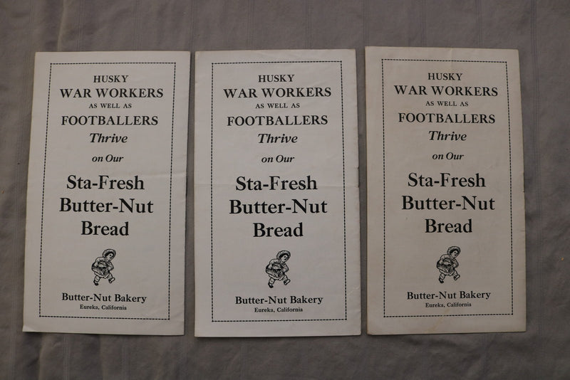 1943 EUREKA HIGH SCHOOL FOOTBALL PROGRAMS - LOT OF 3 - K 3445