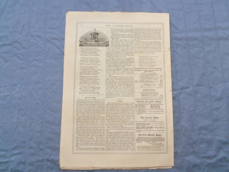 1873-1877 CARRIER DOVE NEWSPAPER -PROTESTAND EPISCOPAL CHURCH-LOT OF 60- NP 8413