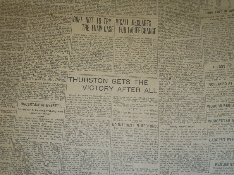 1906 NOVEMBER 22 THE BOSTON HERALD - DETAIL MAP OF PEARY'S 2000 DASH - BH 129