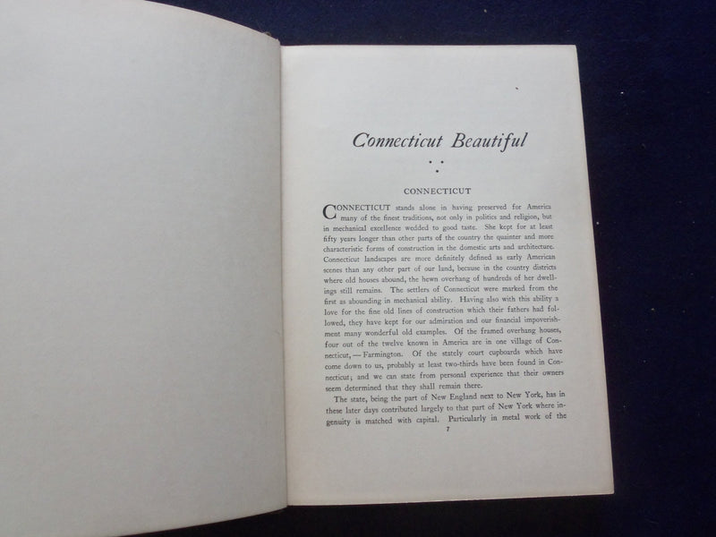 1923 CONNECTICUL BEAUTIFUL HARDCOVER BOOK BY WALLACE NUTTING - KD 8392