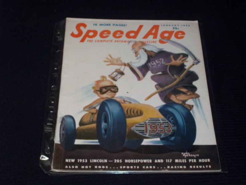 1953 JANUARY SPEED AGE MAGAZINE - NICE RACING FRONT COVER - E 1993