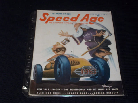 1953 JANUARY SPEED AGE MAGAZINE - NICE RACING FRONT COVER - E 1993