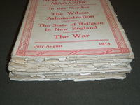 1914 NEW ENGLAND MAGAZINE LOT OF 8 ISSUES - NICE ILLUSTRATIONS & ADS - WR 607