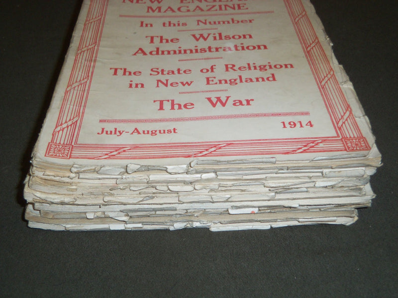 1914 NEW ENGLAND MAGAZINE LOT OF 8 ISSUES - NICE ILLUSTRATIONS & ADS - WR 607
