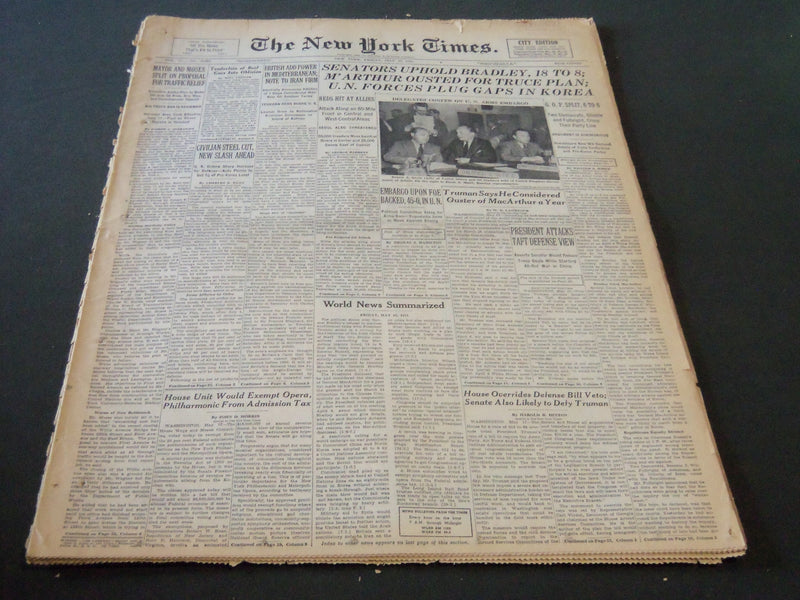 1950 MAY 18 NEW YORK TIMES - SENATORS UPHOLD BRADLEY 18 TO 8 - NT 5785