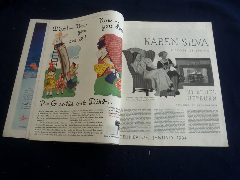 1934 JANUARY DELINEATOR MAGAZINE - BEAUTIFUL COVER & ILLUSTRATIONS - ST 1240H