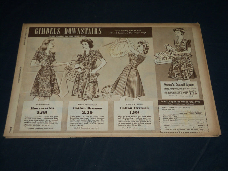 1944 DECEMBER 31 THE PITTSBURGH PRESS SUNDAY ROTO SECTION - PICTURES - NP 4478