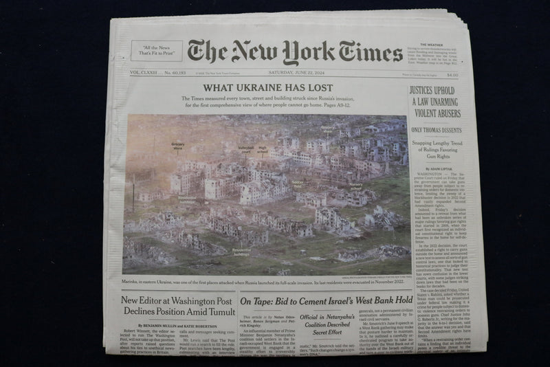 2024 JUNE 22 NEW YORK TIMES - JUSTICES UPHOLD A LAW UNARMING VIOLENT ABUSERS