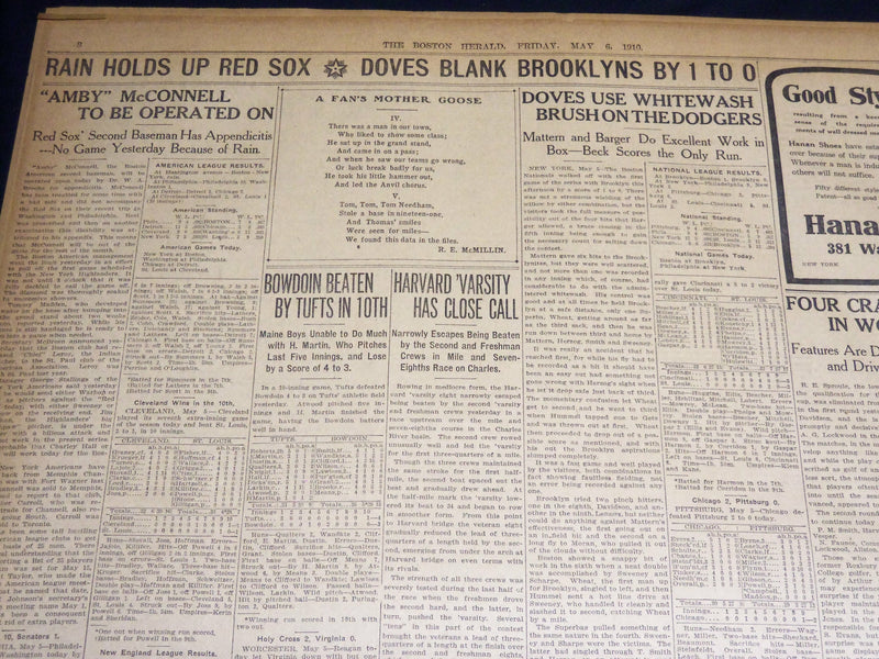 1910 MAY 6 THE BOSTON HERALD - KING EDWARD'S ILLNESS CAUSES GRAVES FEARS- BH 355