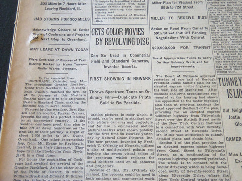 1928 AUGUST 17 NEW YORK TIMES - GETS COLOR MOVIES BY REVOLVING DISC - NT 6502