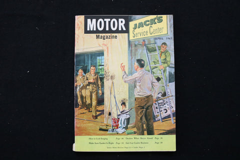 1961 APRIL MOTOR MAGAZINE - JACK'S SERVICE CENTER COVER - E 10404