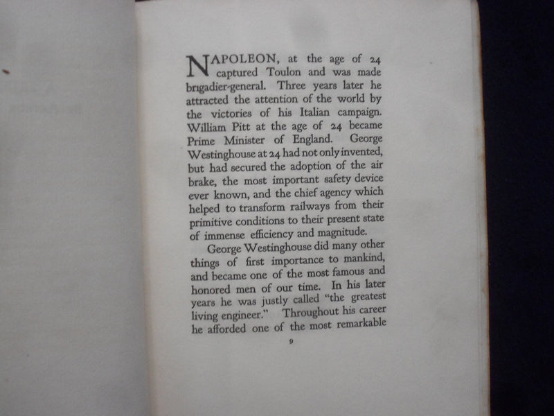 1914 GEORGE WESTINGHOUSE - A TRIBUTE HARDCOVER BOOK BY ARTHUR WARREN - K 209