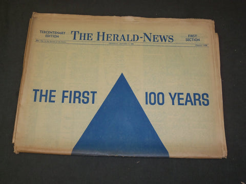 1964 JANUARY 2 THE HERALD-NEWS (NJ) NEWSPAPER - 300TH ANNIVERSARY ISSUE- NP 3320