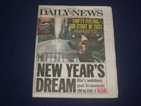 2021 JANUARY 1 NEW YORK DAILY NEWS NEWSPAPER- NYC TO VACCINATE MILLION BY FEB. 1