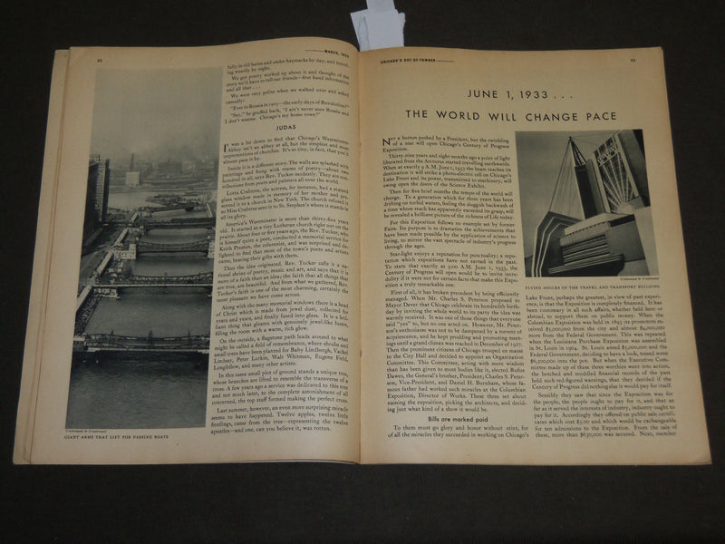 1933 MARCH CHICAGO'S OUT OF TOWNER MAGAZINE VOLUME 1 NO. 1 - J 3522