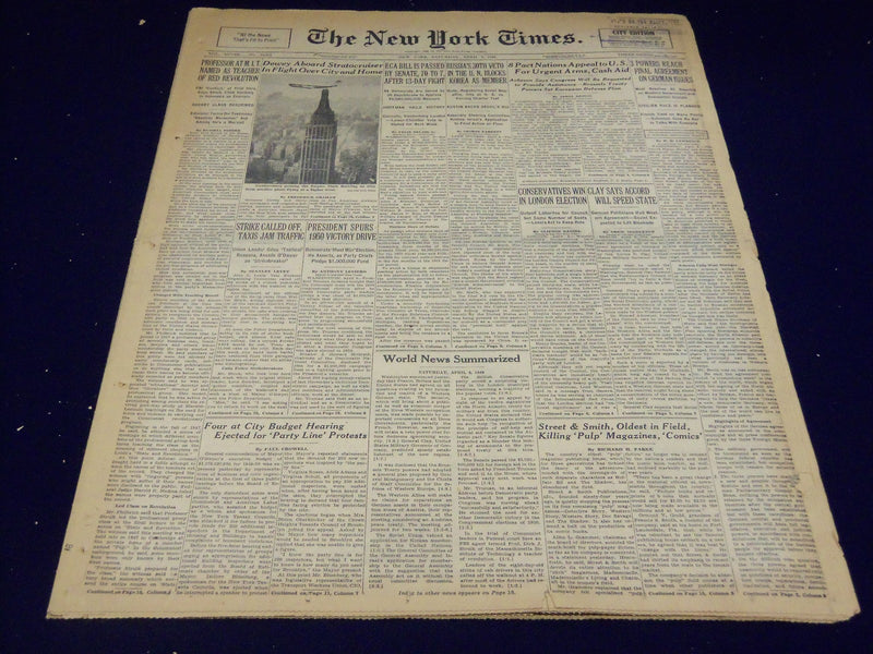 1949 APRIL 9 NEW YORK TIMES - RUSSIA'S 30TH VETO BLOCKS KOREA FOR U. N - NT 2669
