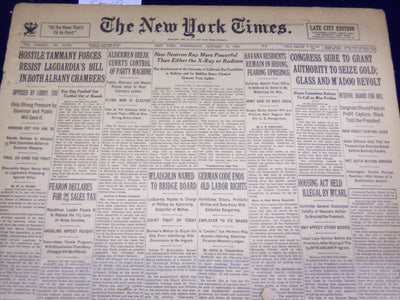 1934 JAN 17 NEW YORK TIMES - NEW NEUTRON RAY MORE POWERFUL THAN X-RAY - NT 1604