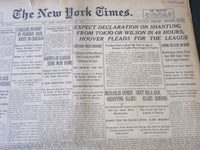 1919 JULY 28 NEW YORK TIMES - EXPECT DECLARATION ON SHANTUNG - NT 6435