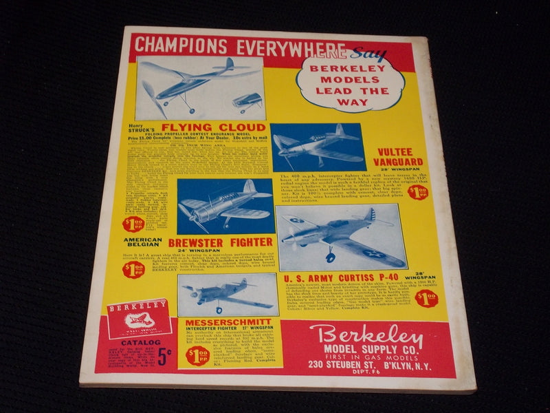 1940 JUNE FLYING ACES MAGAZINE ILLUSTRATED FRONT COVER - E 189