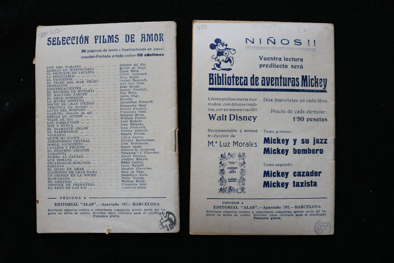 1920'S-1930'S BIBLIOTECA FILMS STORY BOOKS - SOFTCOVER - SPANISH - K 1981