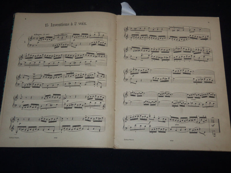 1800'S JOHANN BACH KLAVIERWERKE INNVENTIONEN - EDITION PETERS NO. 201 - KD 5295B
