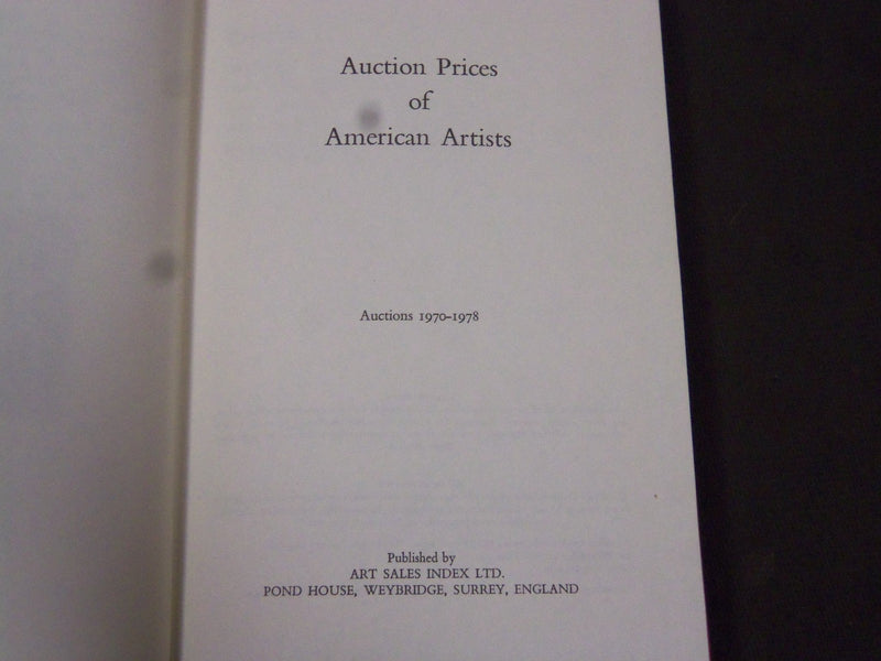1970-1990 AUCTION PRICES OF AMERICAN ARTISTS BOOKS LOT OF 3 - KD 1983D