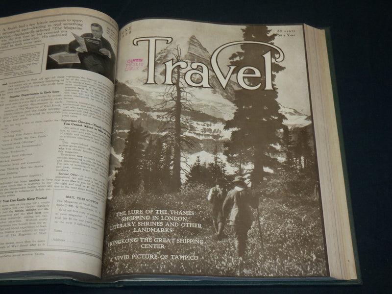 1919 NOV-1920 OCT TRAVEL MAGAZINE BOUND VOLUME - GREAT COVERS - KD 6005
