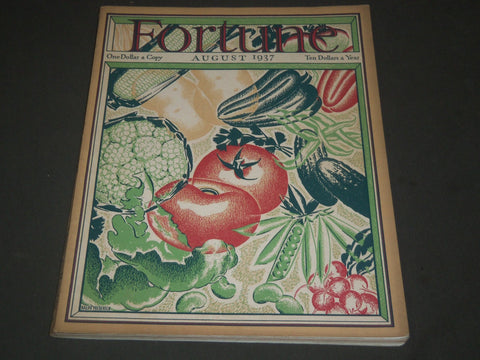 1937 AUGUST FORTUNE MAGAZINE - GREAT COVER & ADS - F 165