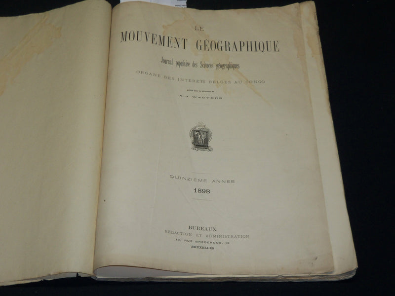 1898 JAN-DEC LE MOUVEMENT GEOGRAPHIQUE MAGAZINE BOUND VOLUME - KD 5393
