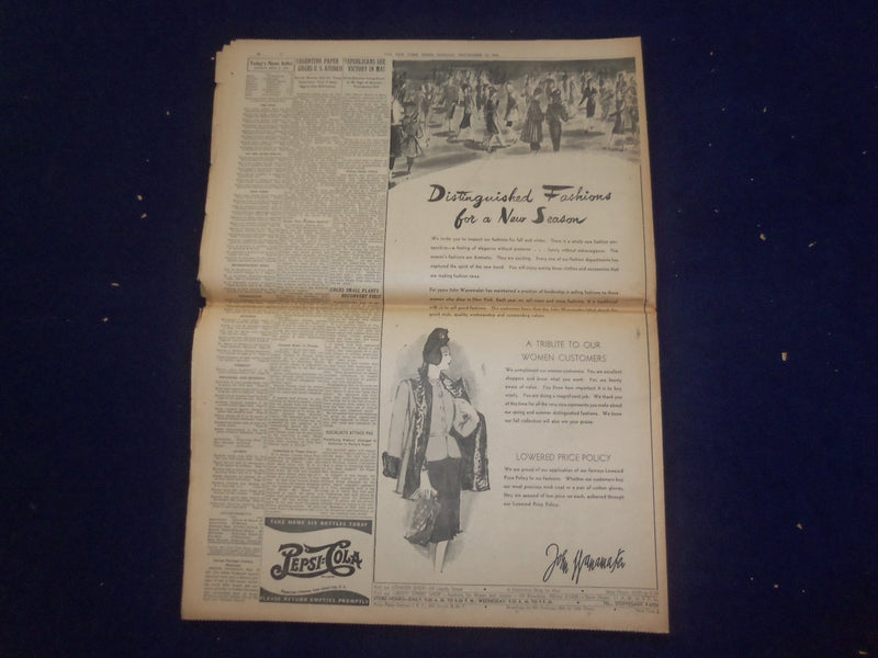 1944 SEP 11 NEW YORK TIMES - AMERICANS SHELL REICH, ENTER LUXEMBOURG - NP 6619