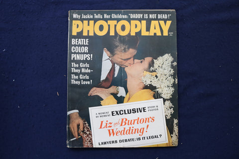 1964 JUNE PHOTOPLAY MAGAZINE - LIZ TAYLOR & RICHARD BURTON COVER - E 18599