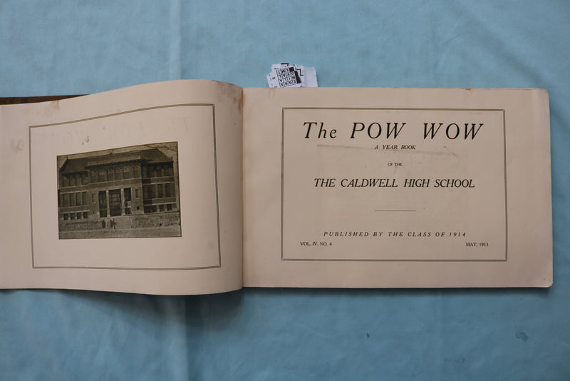 1911-1913 THE POW-WOW CALDWELL HIGH SCHOOL YEARBOOK - IDAHO - LOT OF 2 - K 2580
