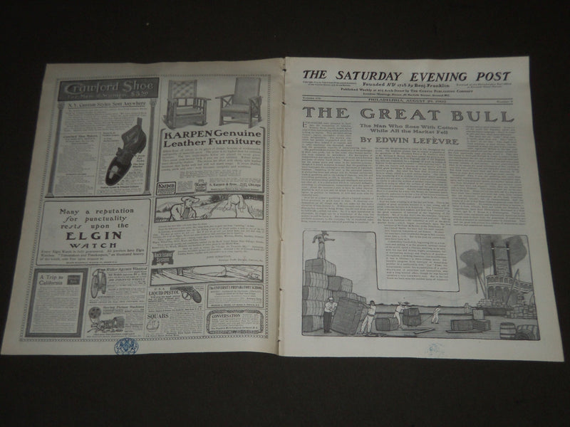 1903 AUGUST 29 THE SATURDAY EVENING POST MAGAZINE - ILLUSTRATED COVER - SP 701