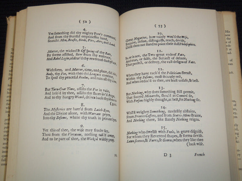 1950 ROCHESTER'S POEMS ON SEVERAL OCCASIONS BOOK EDITED BY JAMES THORPE- KD 7804