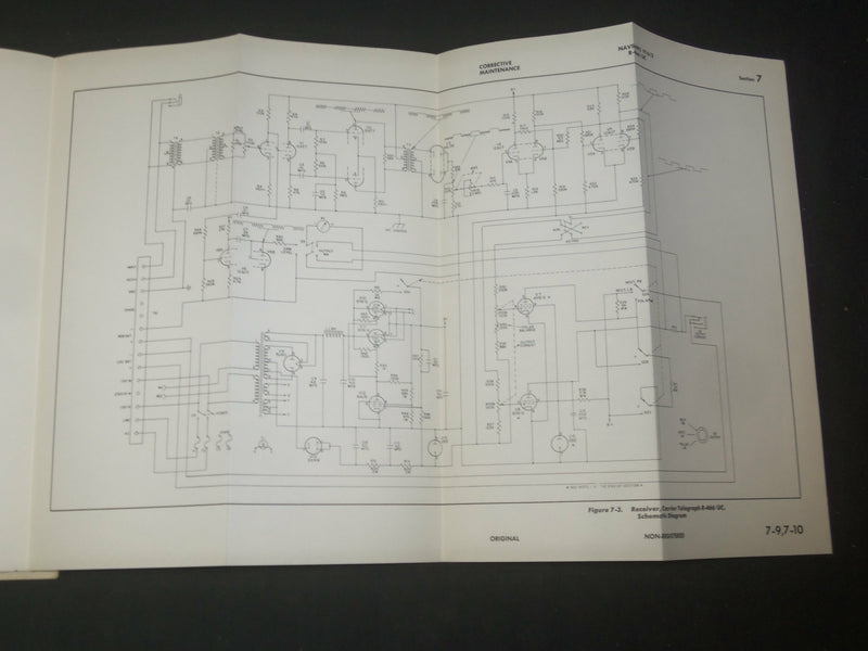 1952 NAVY INSTRUCTION BOOK FOR RECEIVER CARRIER TELEGRAPH R-466/UC - ST 997I