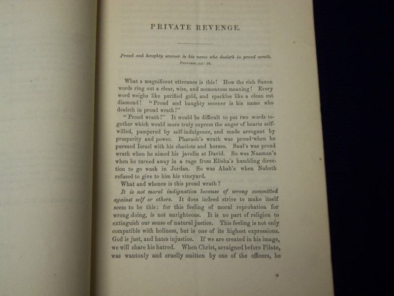 1859 PRIVATE REVENGE A SERMON BOOK BY REV. C. M. BUTLER - TRINITY CHURCH- J 4557